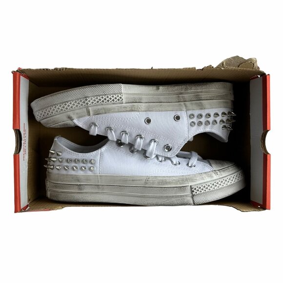 ⭐Rare Converse Chuck 70 Stud Low Edge 7 Women Shoes Sneakers White Punk A07208C⭐ - Picture 10 of 13